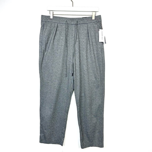 Amanda & Chelsea Pants - Amanda + Chelsea Grey/Black Polkadot Drawstring Pants With Pockets Sz 12 NEW